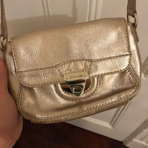 Champagne Calvin Klein cross body bag